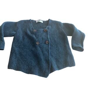 Babe & Tess boys blue alpaca blend cardigan sweater size 9 months